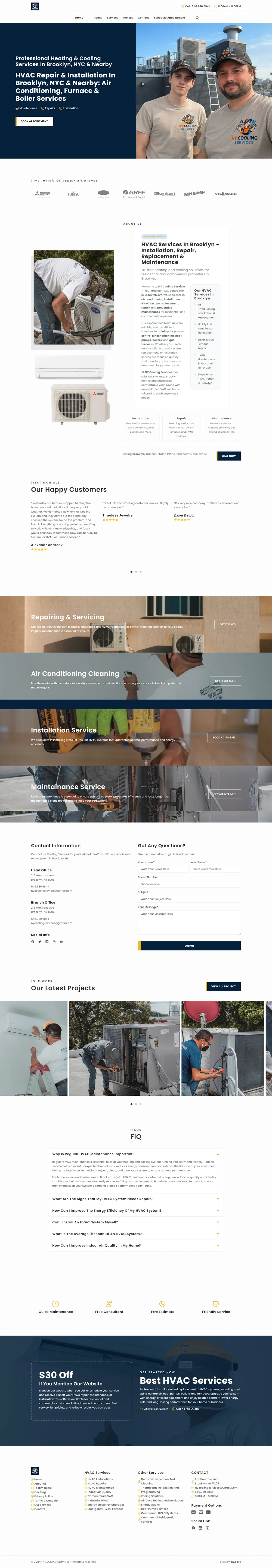 Full homepage of NY Cooling Services — HVAC Contractor, a design example we benchmark against